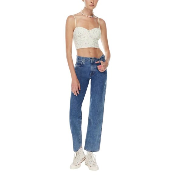 Sunday Best Aritzia Bonnie Bustier White Floral & Butter Yellow Sz L - Picture 3 of 14